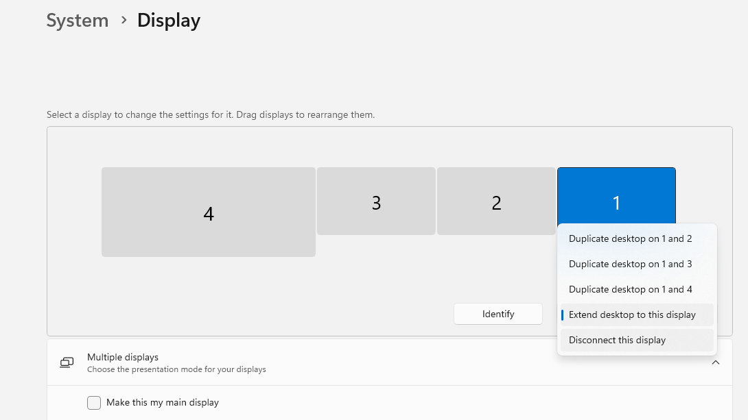 Step 3 to set quad monitor