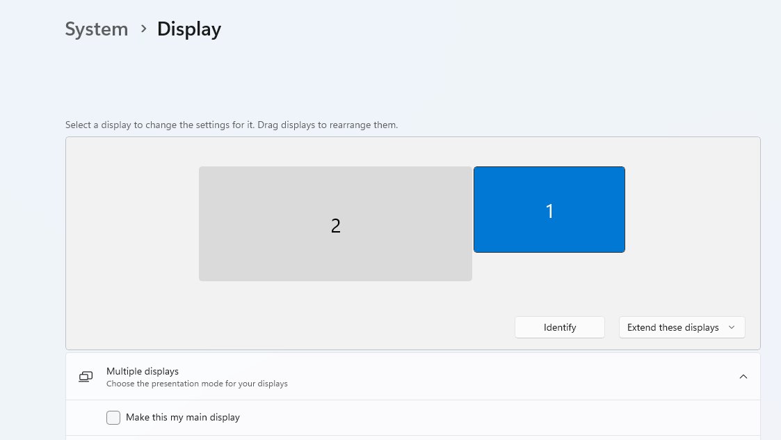 Step 1 to set quad monitor